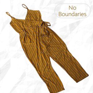 🦄 No Boundaries Mustard Gold Striped Jumpsuit XXXL